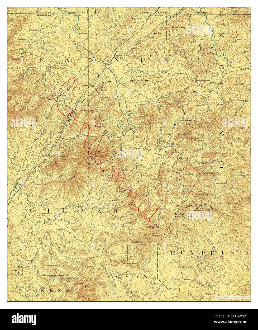 Ellijay, map 1888, 1125000, United States of America by