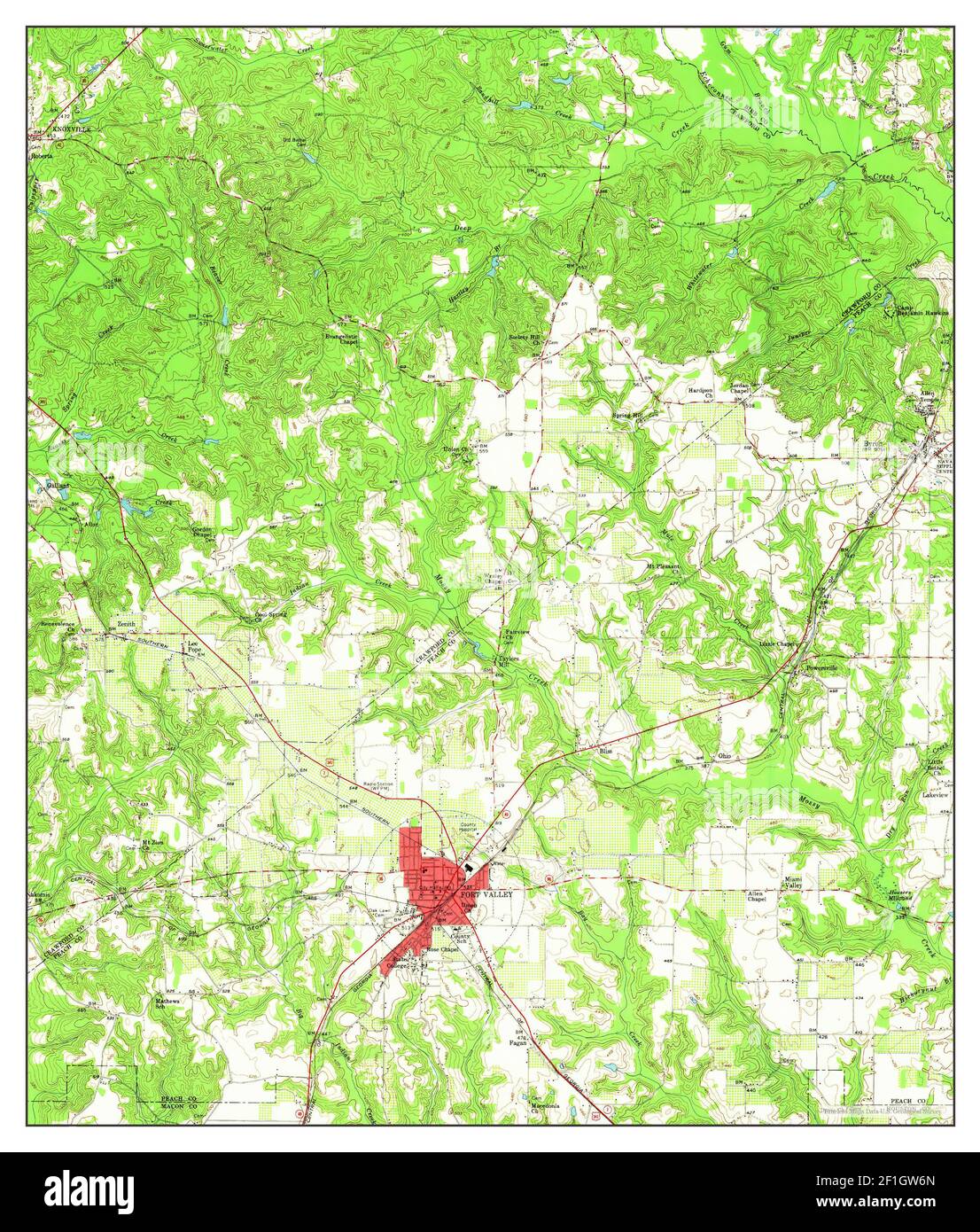 Fort Valley, map 1956, 162500, United States of America by