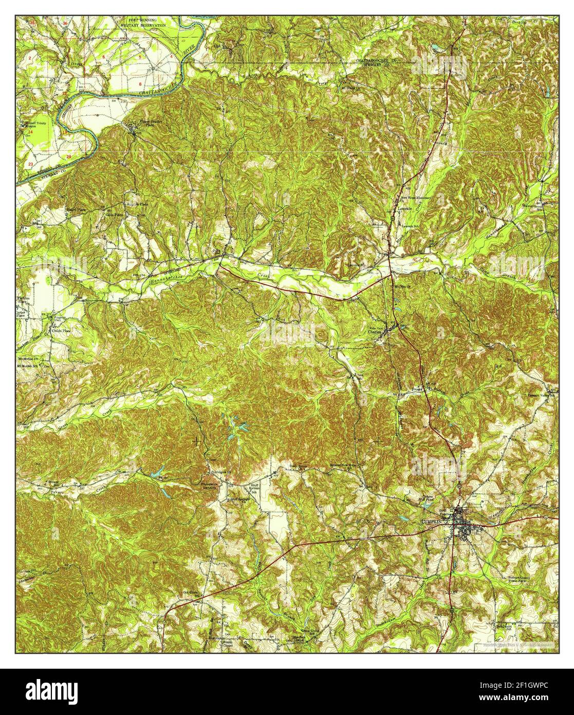 Lumpkin, Georgia, map 1950, 1:62500, United States of America by Timeless Maps, data U.S. Geological Survey Stock Photo