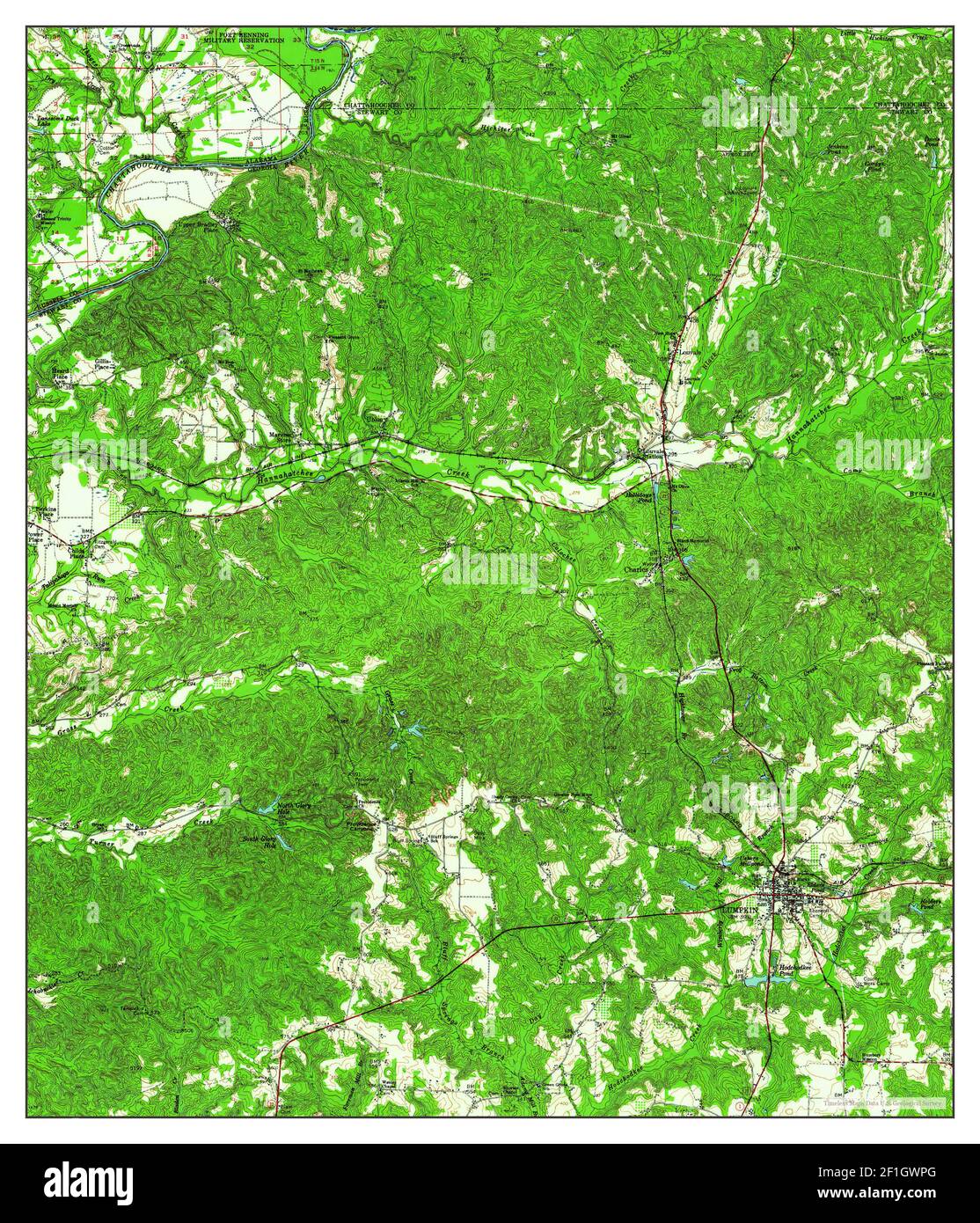 Lumpkin, Georgia, map 1955, 1:62500, United States of America by Timeless Maps, data U.S. Geological Survey Stock Photo