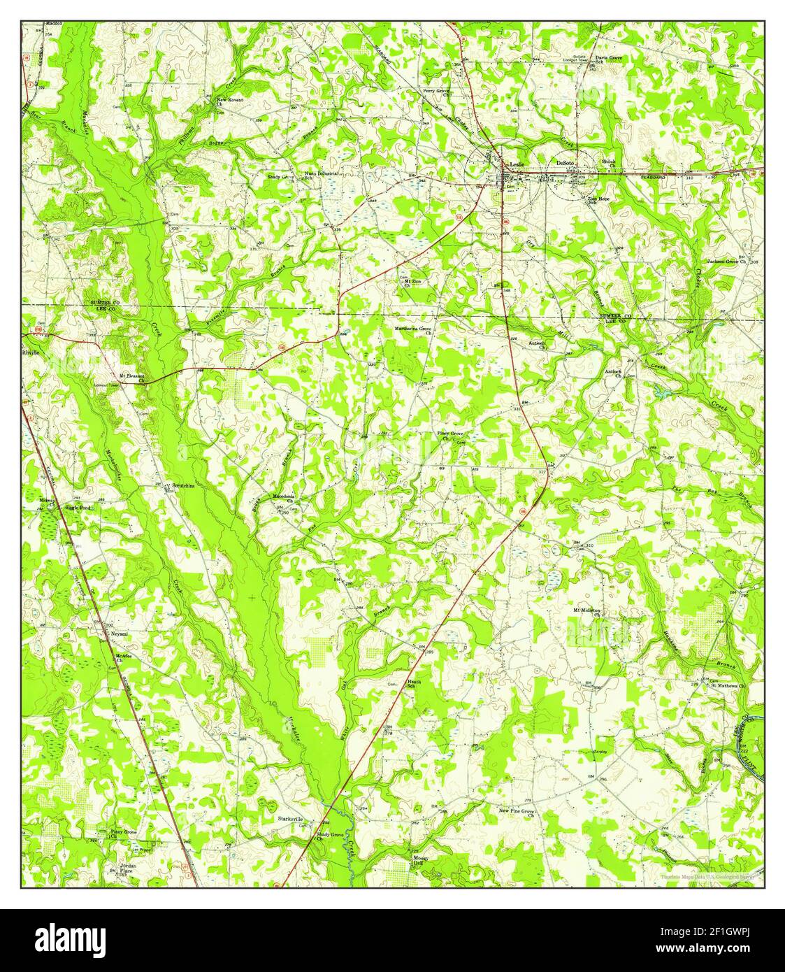 Leslie, map 1956, 162500, United States of America by