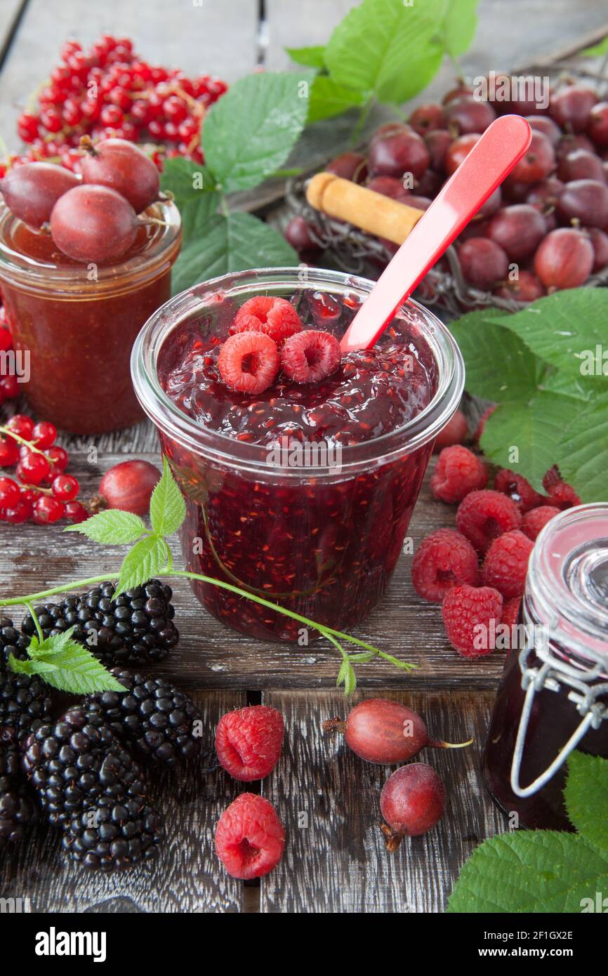 Homemade jelly and jam Stock Photo Alamy