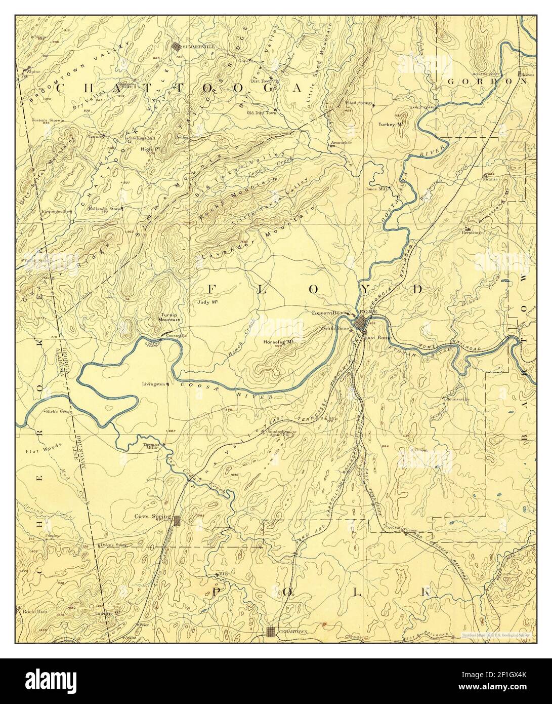 Rome, map 1886, 1125000, United States of America by Timeless
