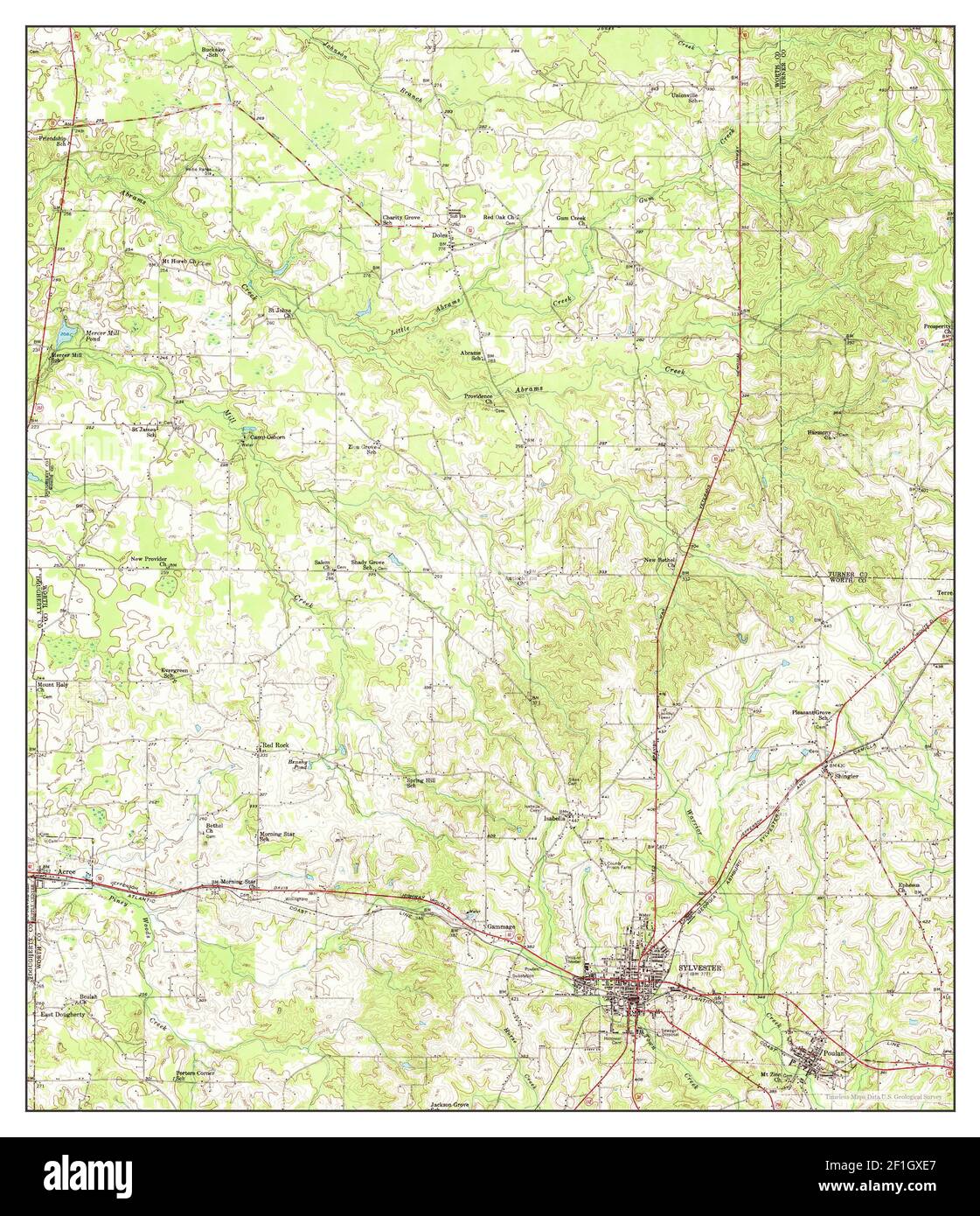 Sylvester, Georgia, map 1956, 1:62500, United States of America by Timeless Maps, data U.S. Geological Survey Stock Photo
