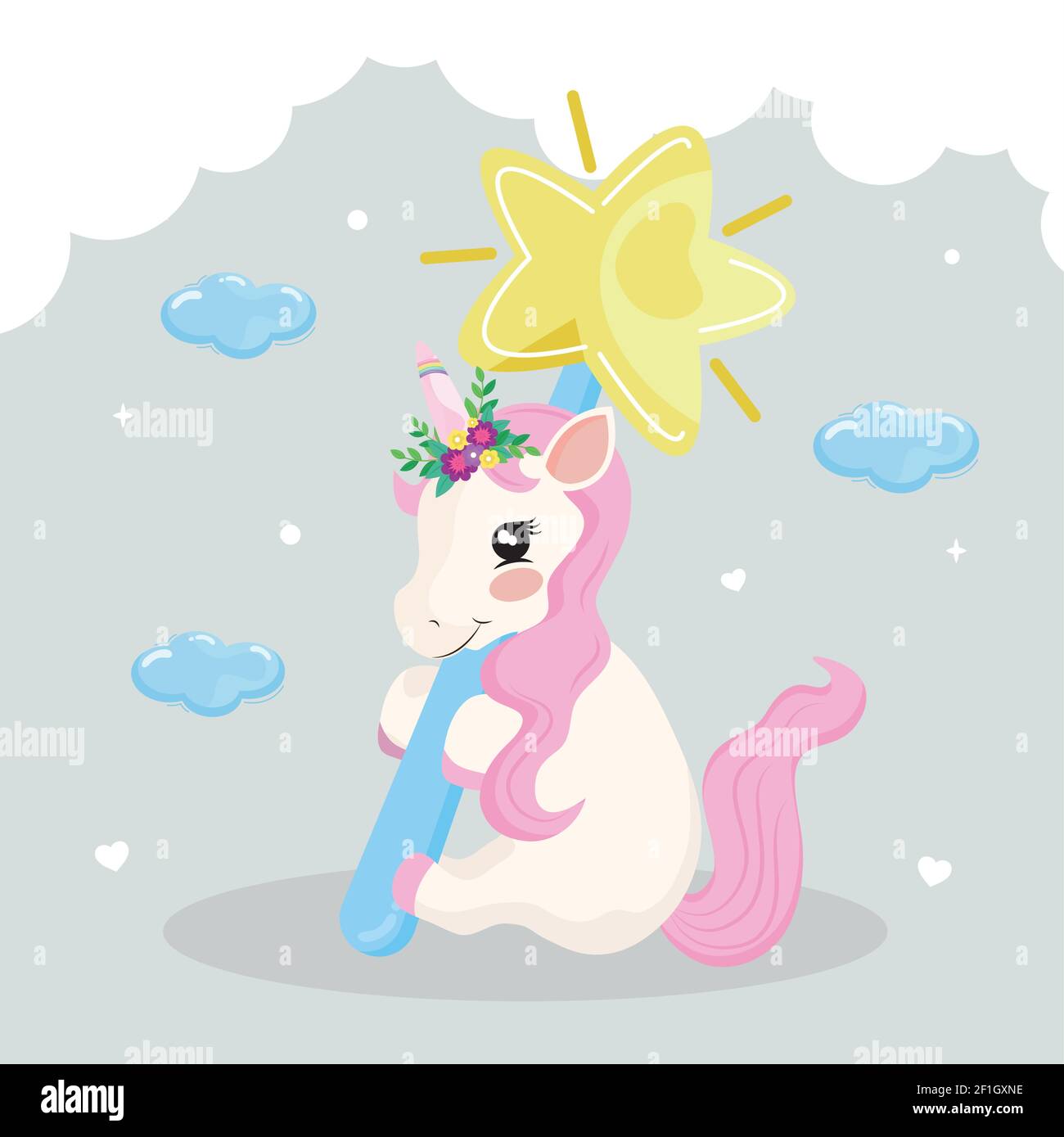 unicorn with wand Stock Vector Image & Art - Alamy