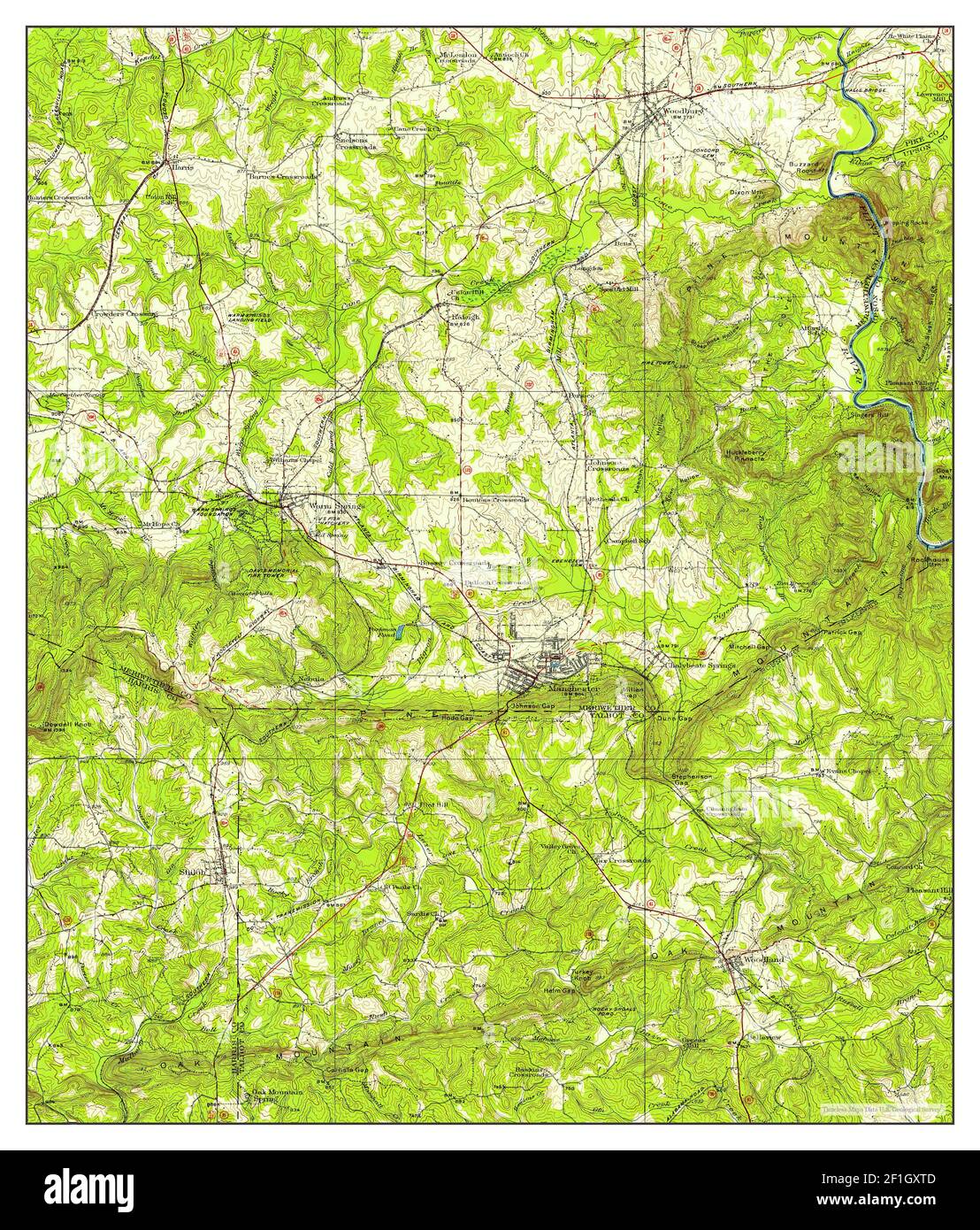 Warm Springs, map 1934, 162500, United States of America by