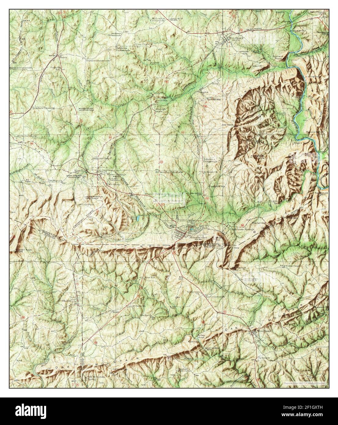 Warm Springs, map 1934, 162500, United States of America by