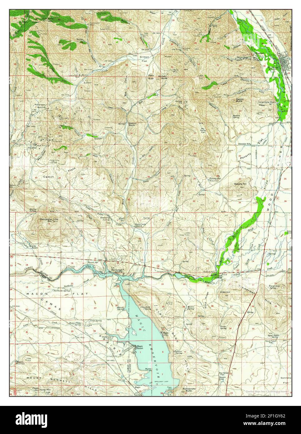Bellevue, Idaho, map 1957, 162500, United States of America by
