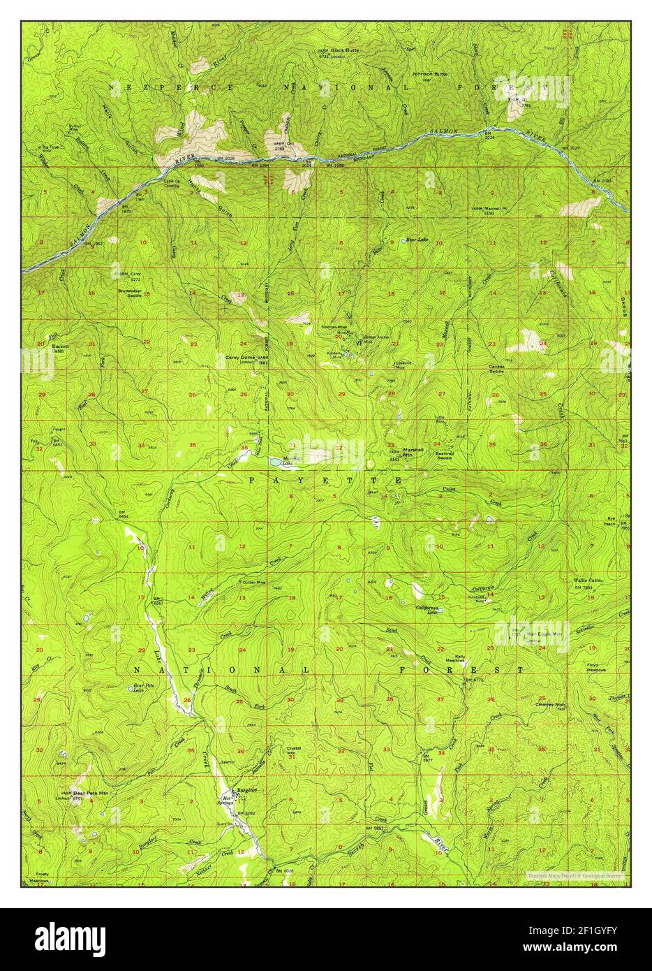 Burgdorf, Idaho, map 1956, 1:62500, United States of America by Timeless Maps, data U.S. Geological Survey Stock Photo