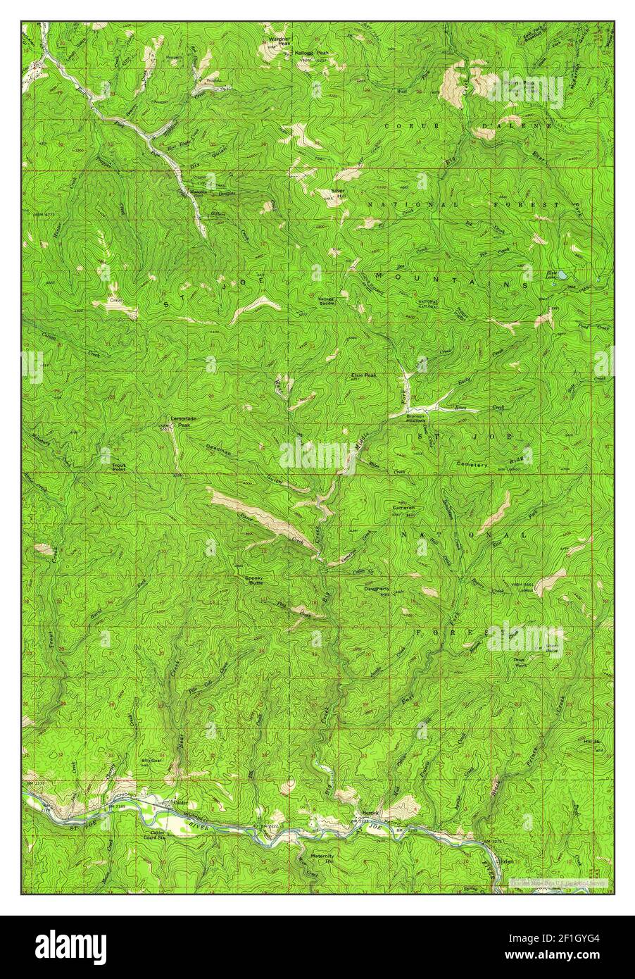Calder, Idaho, map 1957, 1:62500, United States of America by Timeless Maps, data U.S. Geological Survey Stock Photo