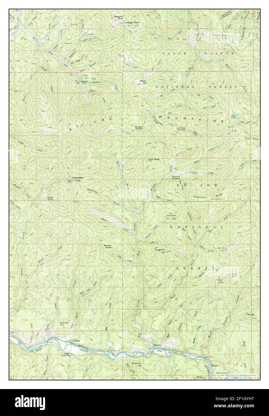 Calder, Idaho, map 1957, 1:62500, United States of America by Timeless Maps, data U.S. Geological Survey Stock Photo