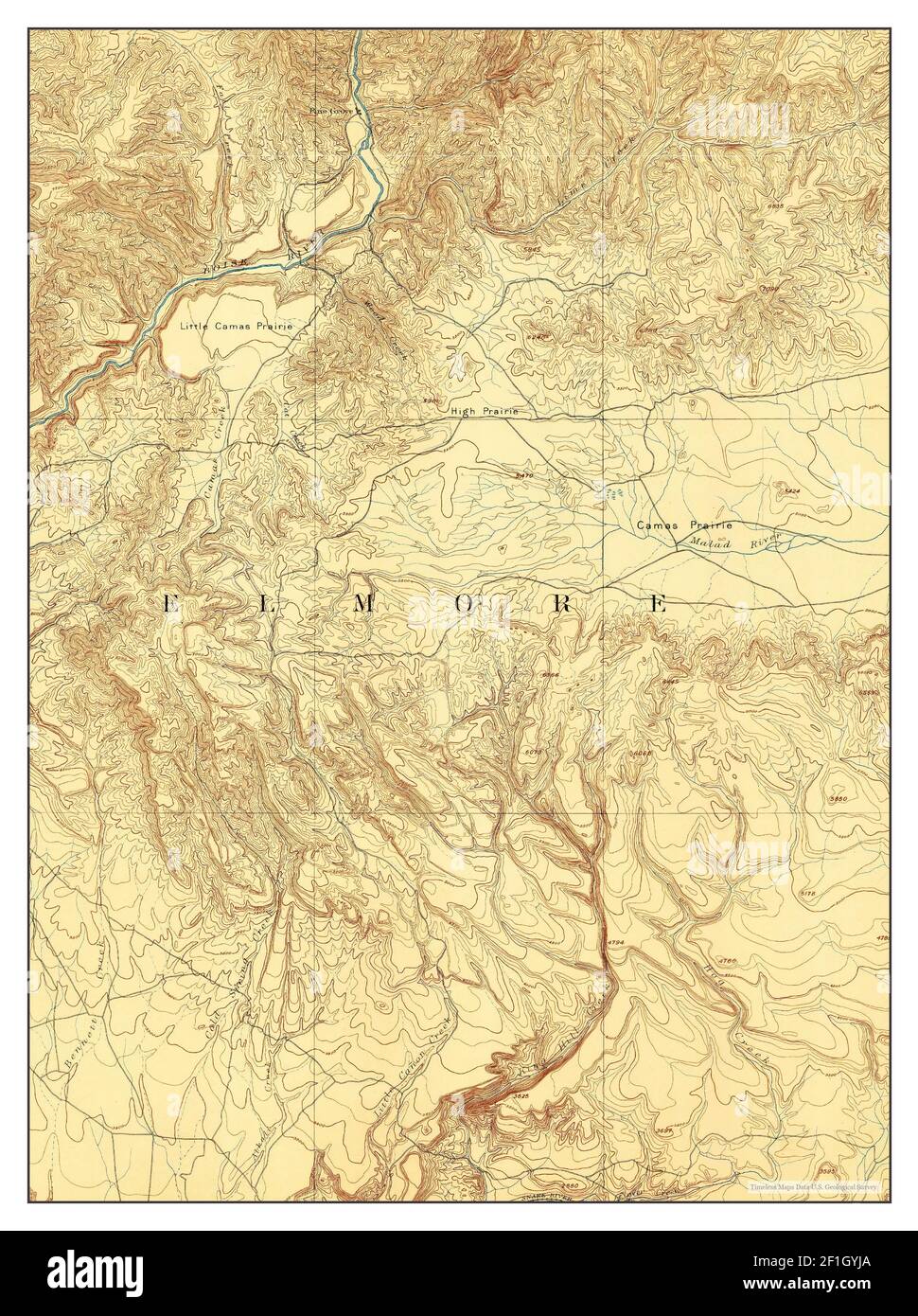 Camas Prairie, Idaho, map 1892, 1125000, United States of America by