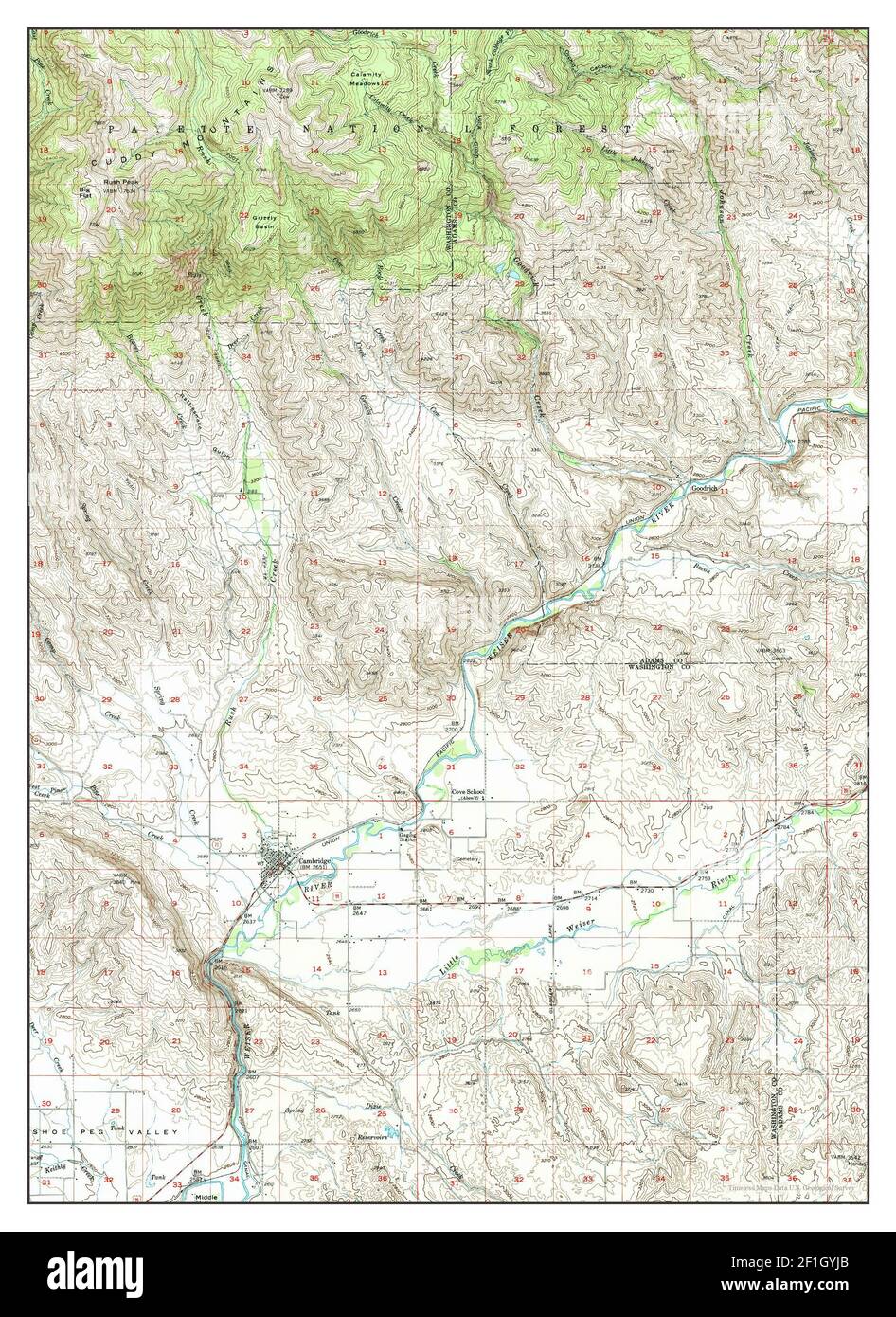 Cambridge, Idaho, map 1957, 162500, United States of America by