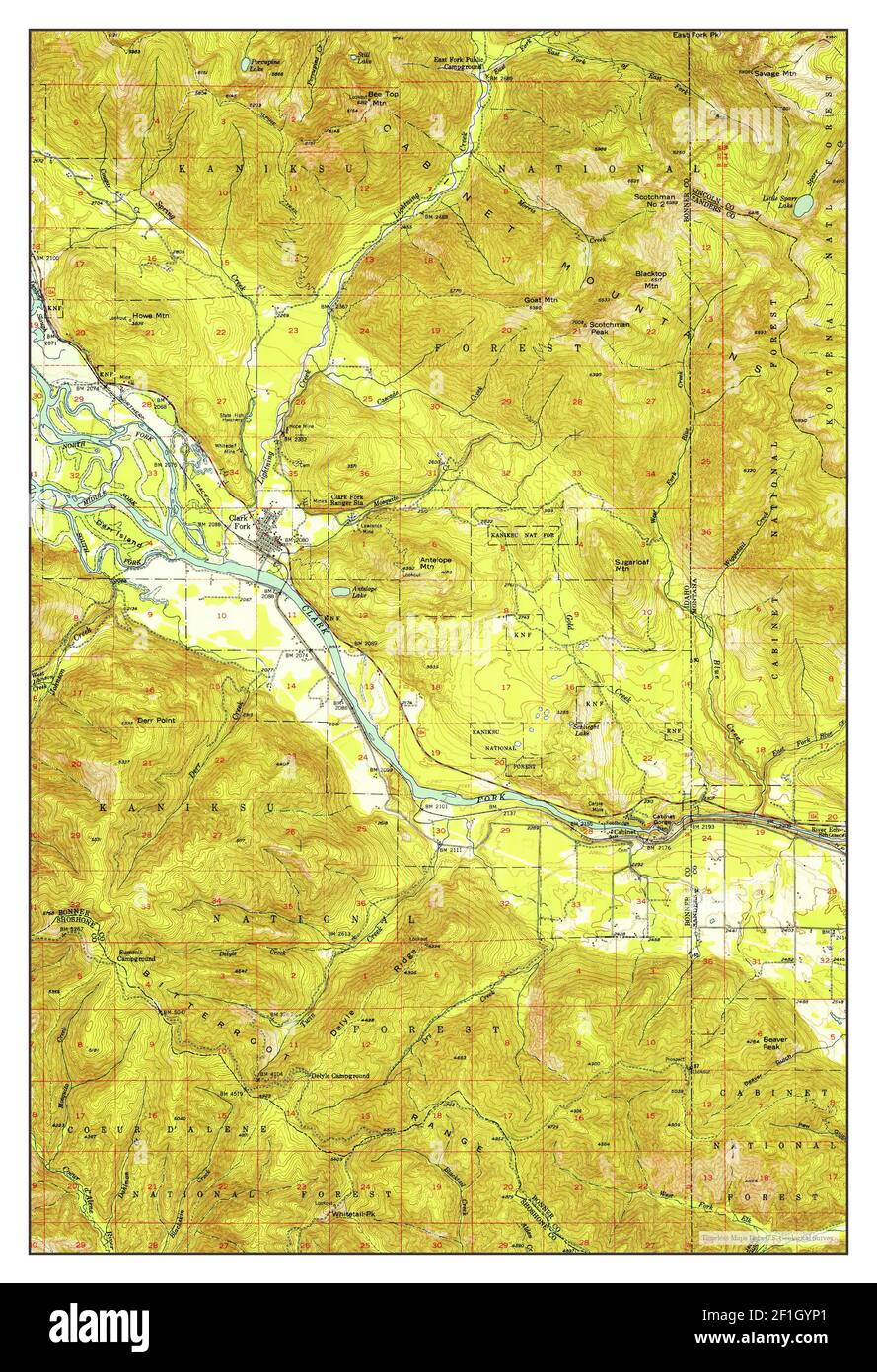 Clark Fork, Idaho, map 1951, 162500, United States of America by