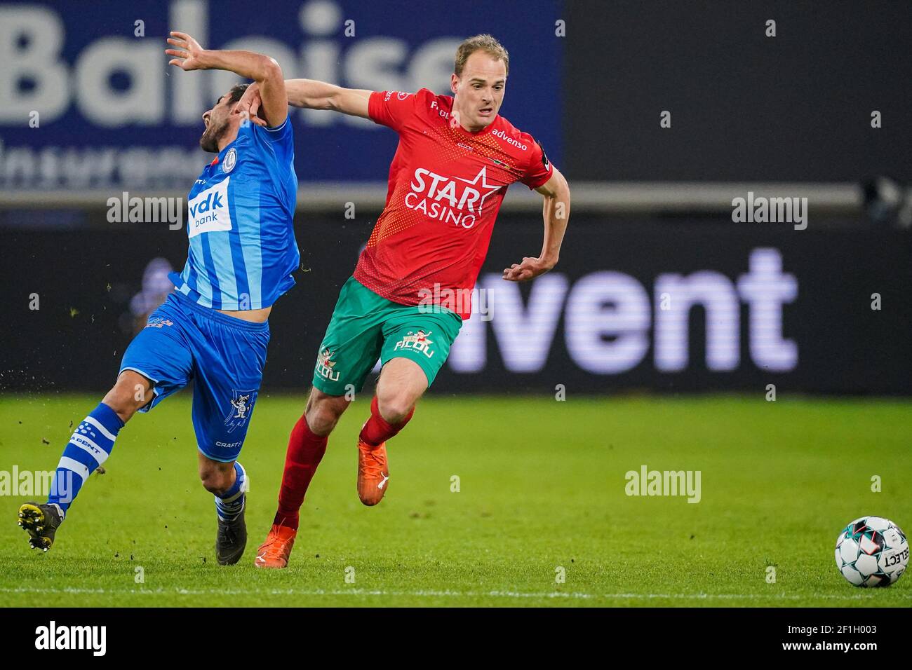 Gent Belgium March 8 Milad Mohammadi Of Kaa Gent And Brecht Capon Of Kv Oostende During The Jupiler Pro League Match Between Kaa Gent And Kv Ooste Stock Photo Alamy