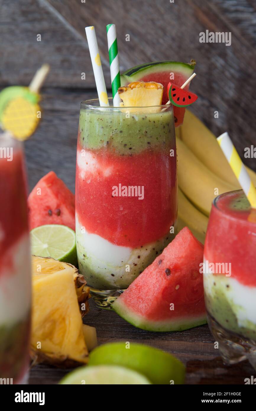 Smoothie with fruit and yogurt Stock Photo - Alamy