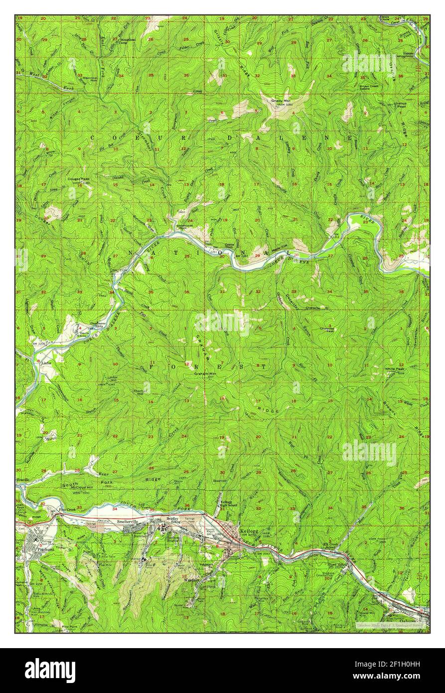 Kellogg idaho map hi-res stock photography and images - Alamy