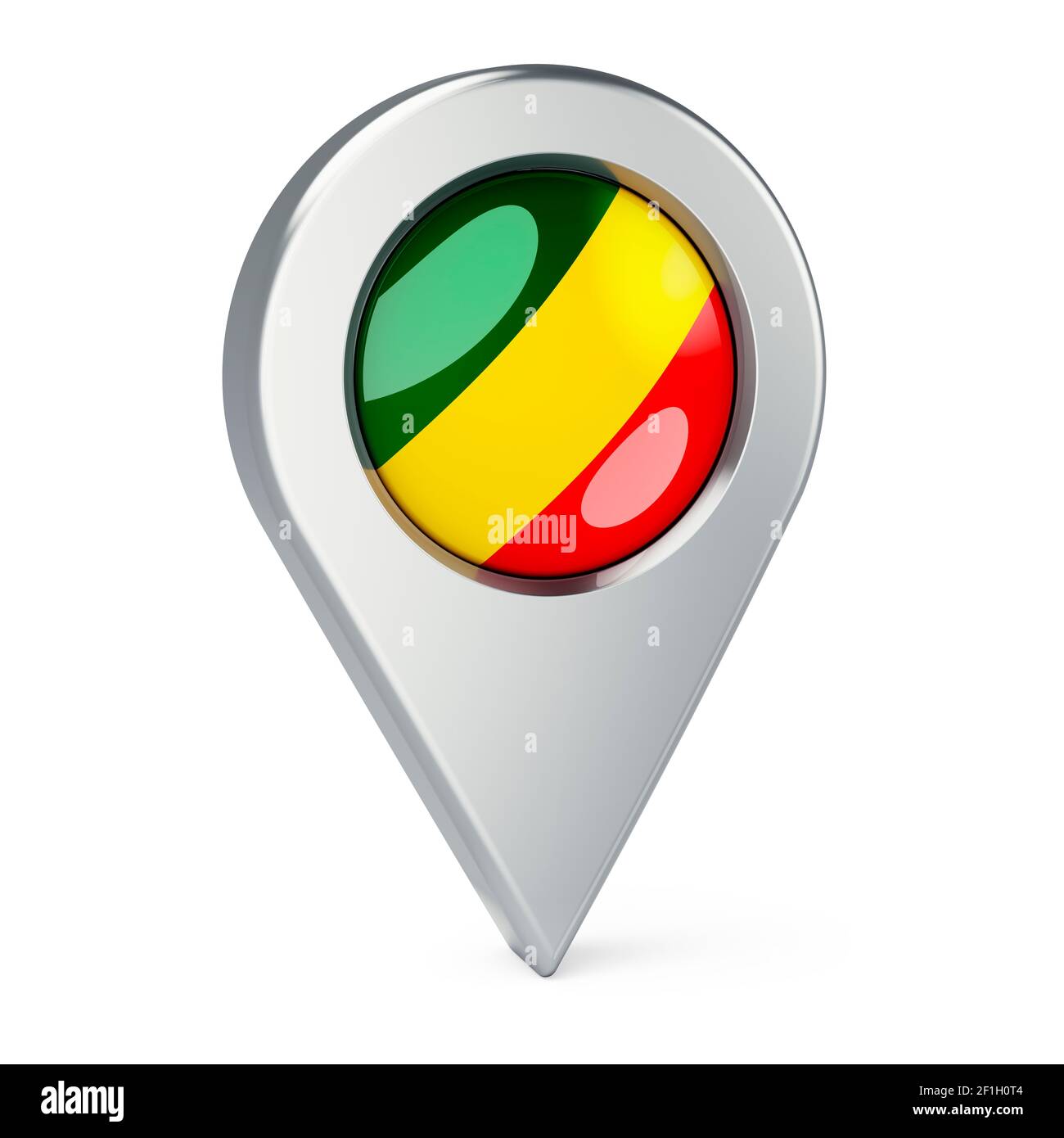 Map pointer with flag of Congo, 3D rendering isolated on white ...