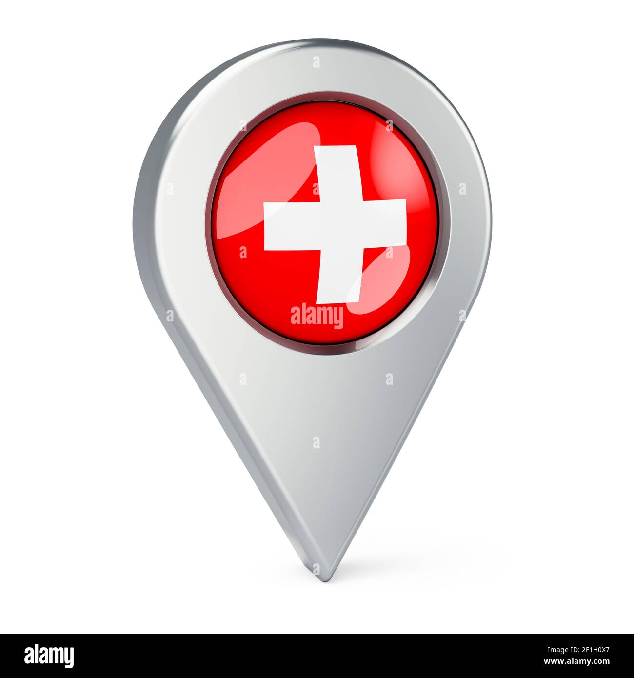 Map pointer with flag of Switzerland, 3D rendering isolated on white  background Stock Photo - Alamy