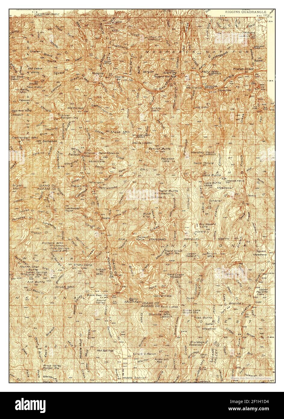 Riggins, Idaho, map 1938, 196000, United States of America by Timeless