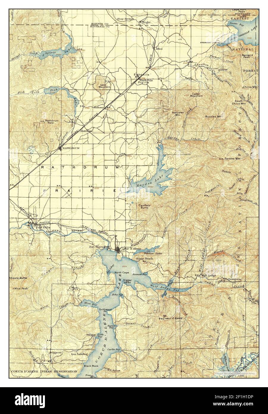 Map of rathdrum Cut Out Stock Images & Pictures - Alamy