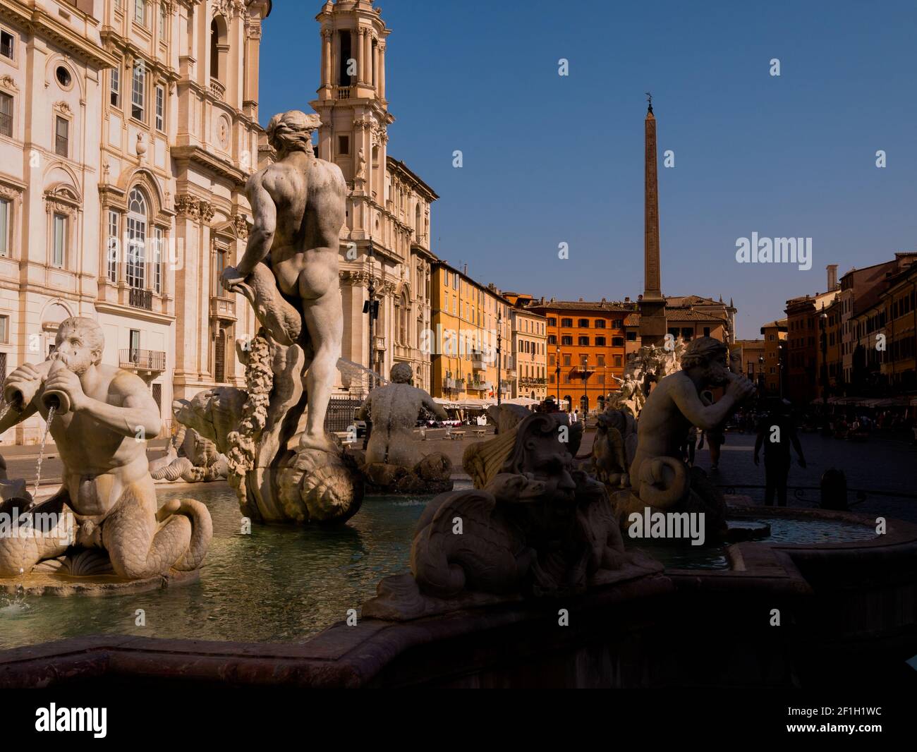 Gian Lorenzo Bernini Piazza Navona Fountain Of The Four Rivers The Rio Della Plata In Rome Stock Photo Alamy