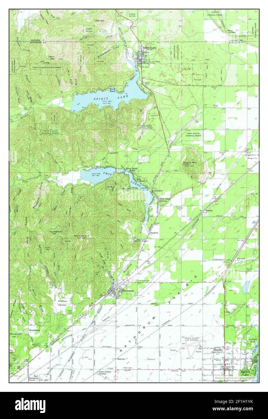 Spirit Lake Idaho Map Spirit Lake, Idaho, Map 1961, 1:62500, United States Of America By Timeless  Maps, Data U.s. Geological Survey Stock Photo - Alamy