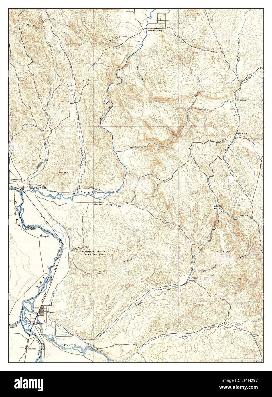 Weiser, Idaho, map 1897, 1125000, United States of America by Timeless