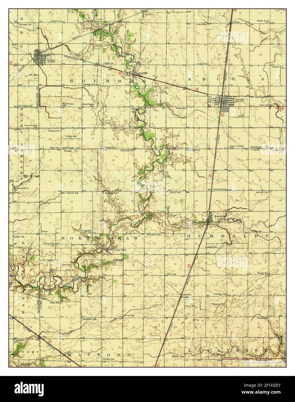 Arcola, Illinois, map 1940, 162500, United States of America by