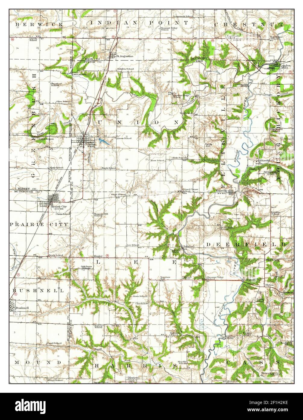 Avon, Illinois, map 1944, 162500, United States of America by Timeless