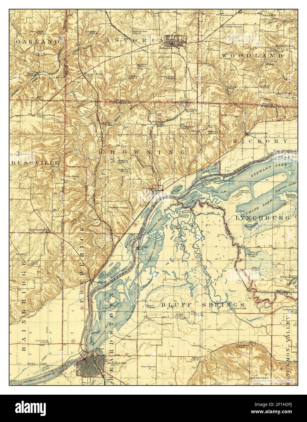 Beardstown, Illinois, map 1926, 162500, United States of America by