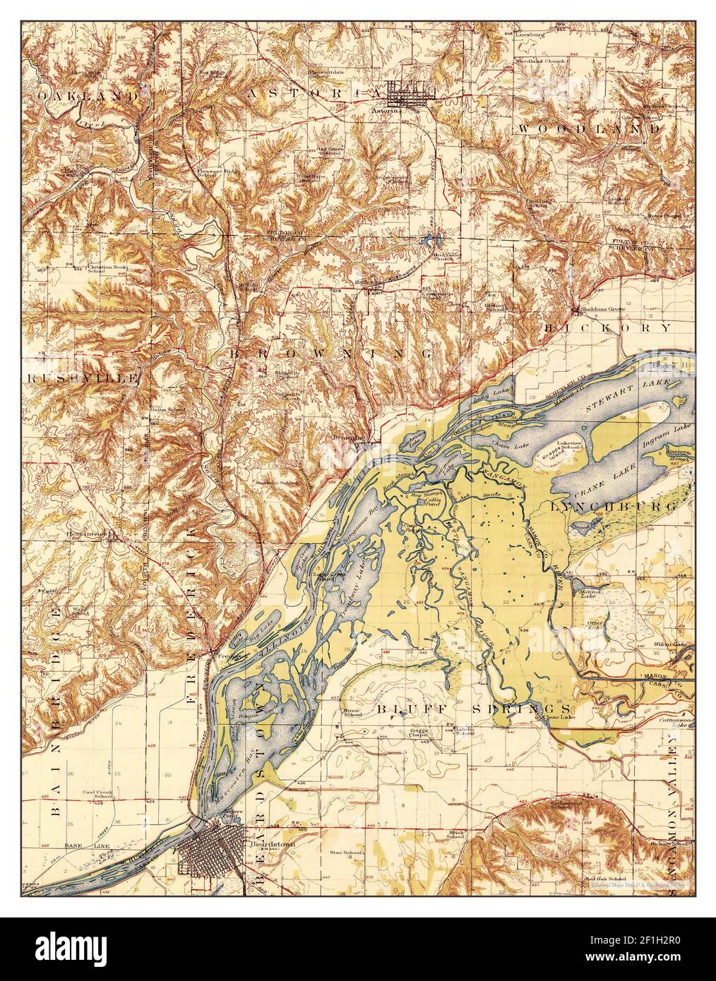 Beardstown, Illinois, map 1926, 1:62500, United States of America by ...