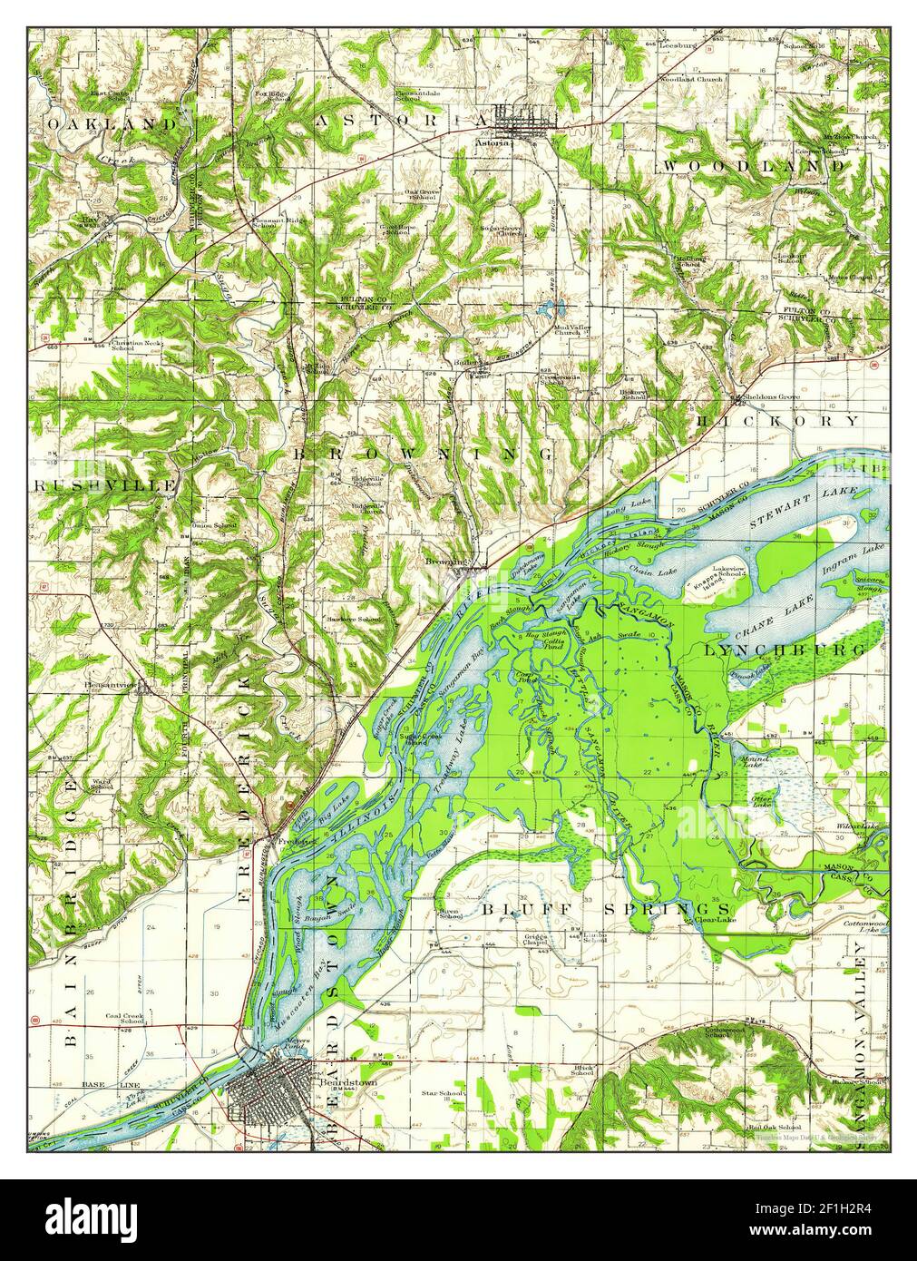 Beardstown, Illinois, map 1944, 162500, United States of America by