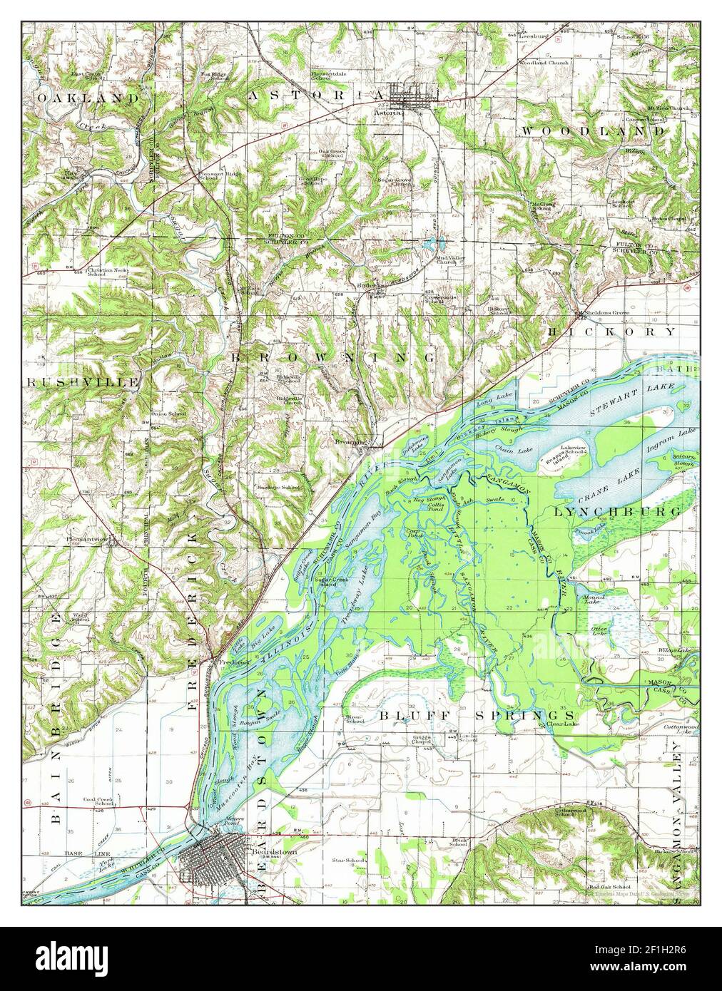 Beardstown, Illinois, map 1944, 162500, United States of America by