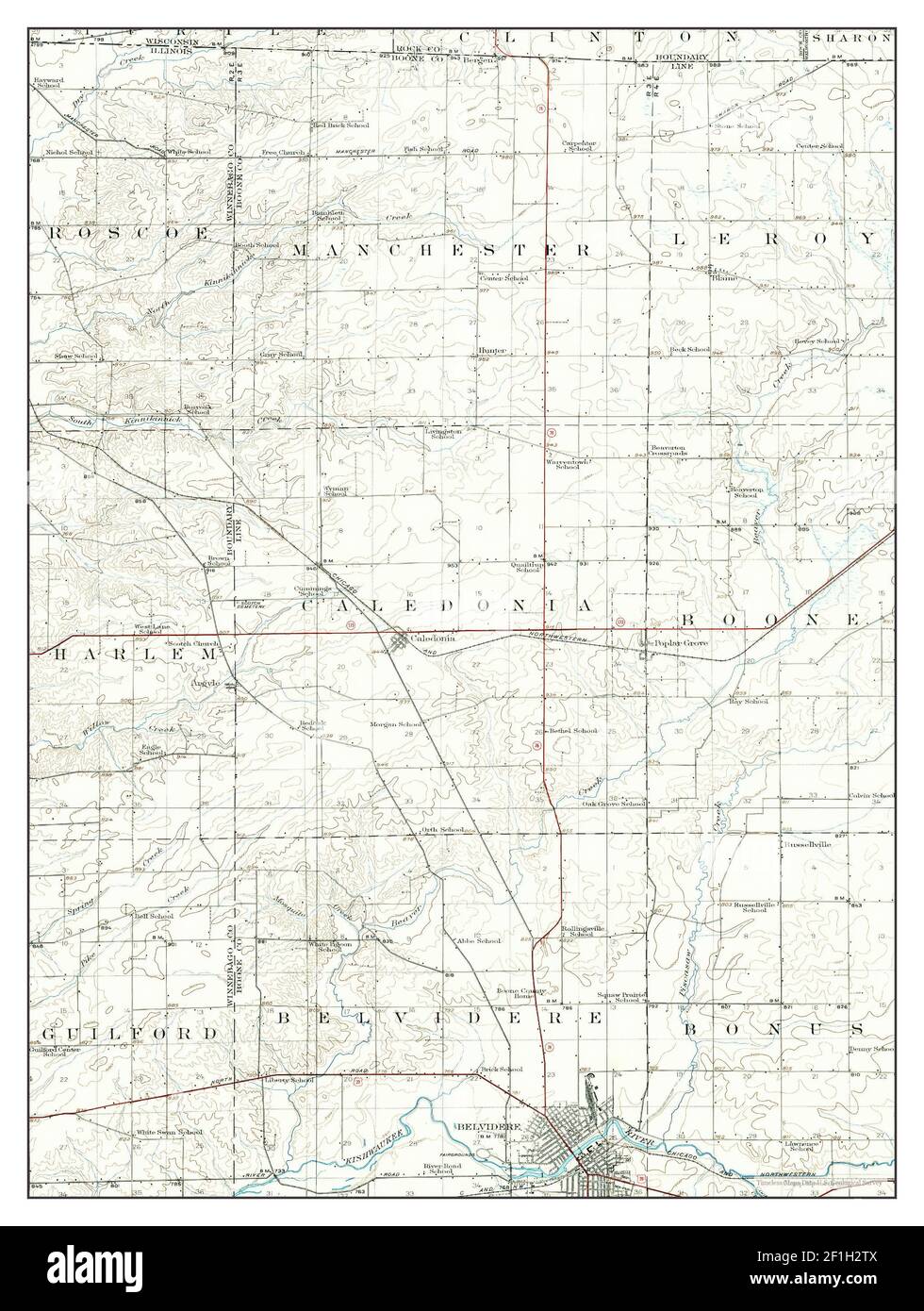 Belvidere, Illinois, map 1944, 162500, United States of America by
