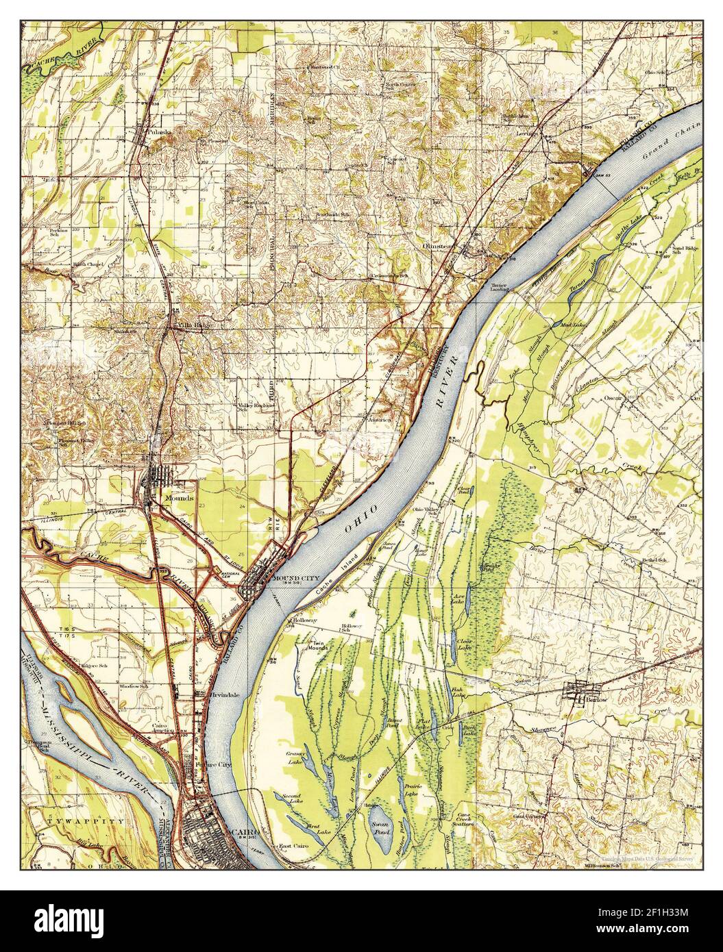 Cairo, Illinois, map 1933, 162500, United States of America by