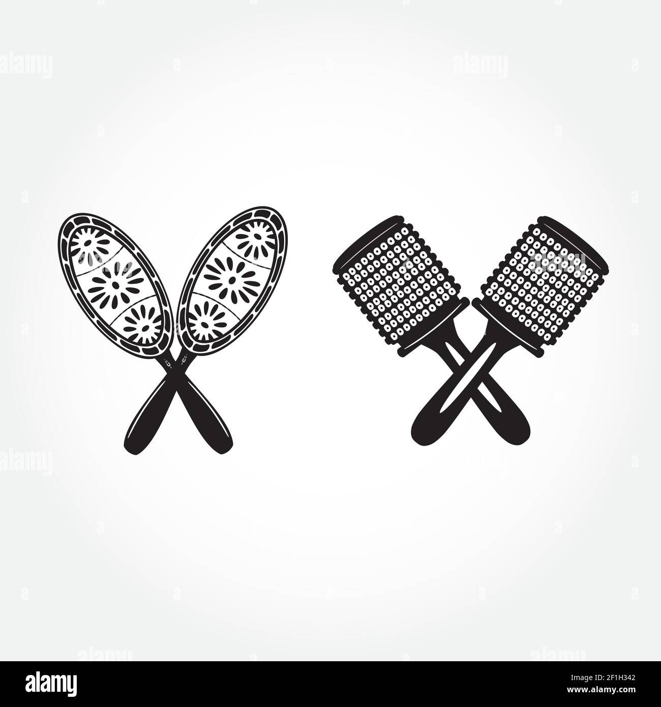 Black and white maracas, vector illustration Stock Vector