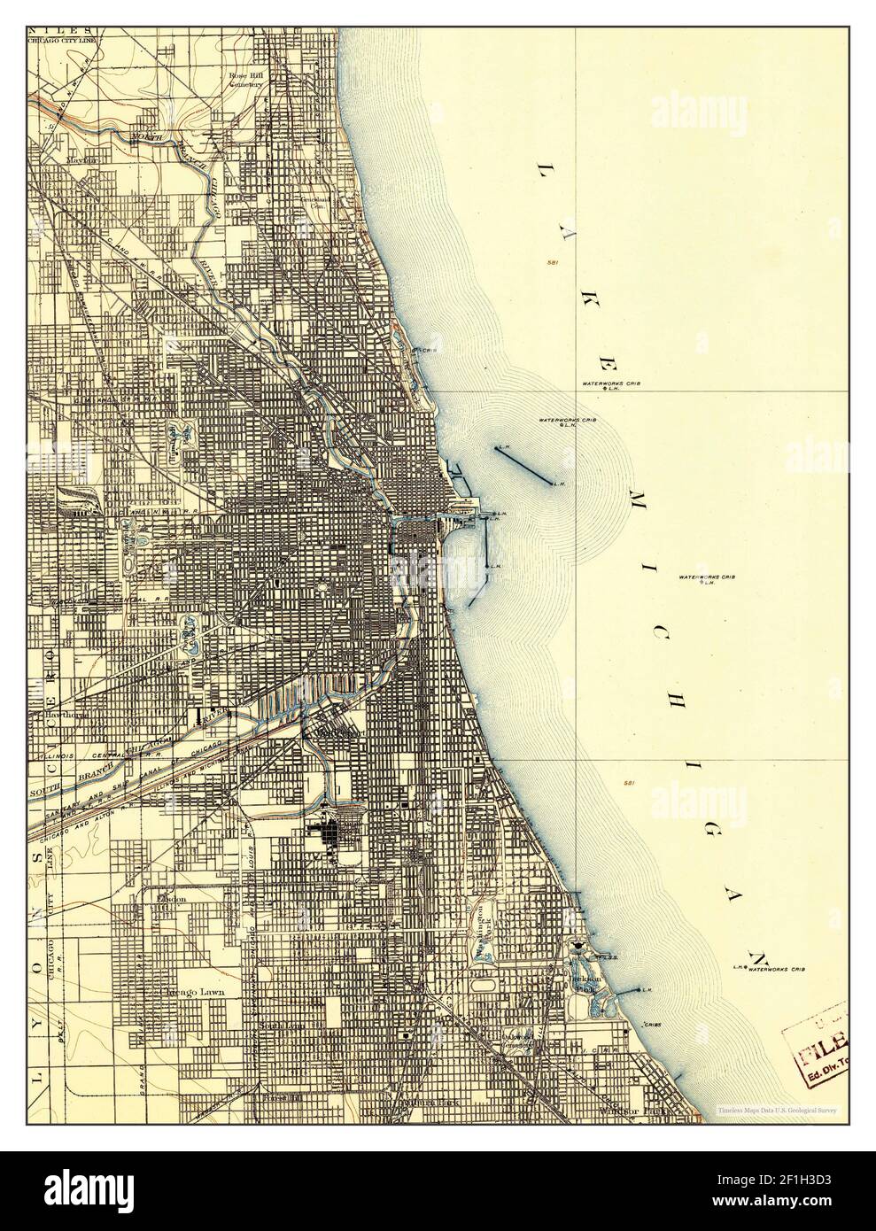 Chicago Illinois map 1901 1 62500 - Chicago Illinois Map 1901 162500 United States Of America By Timeless Maps Data Us Geological Survey 2F1H3D3