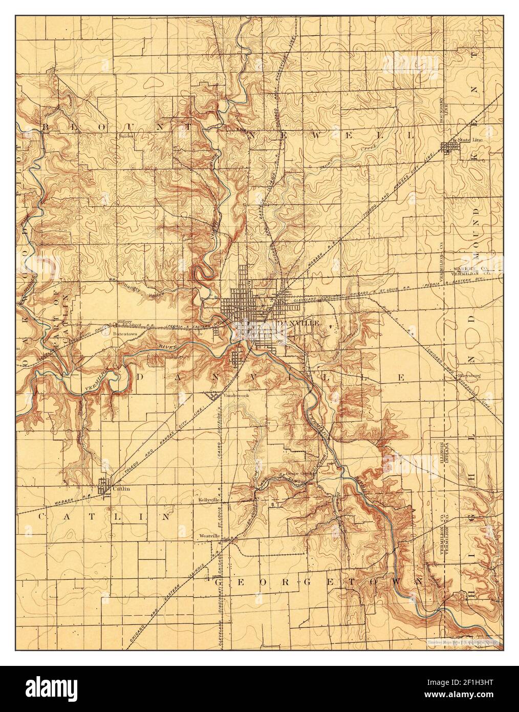 Danville map Cut Out Stock Images - Danville Illinois Map 1899 162500 United States Of America By Timeless Maps Data Us Geological Survey 2F1H3HT