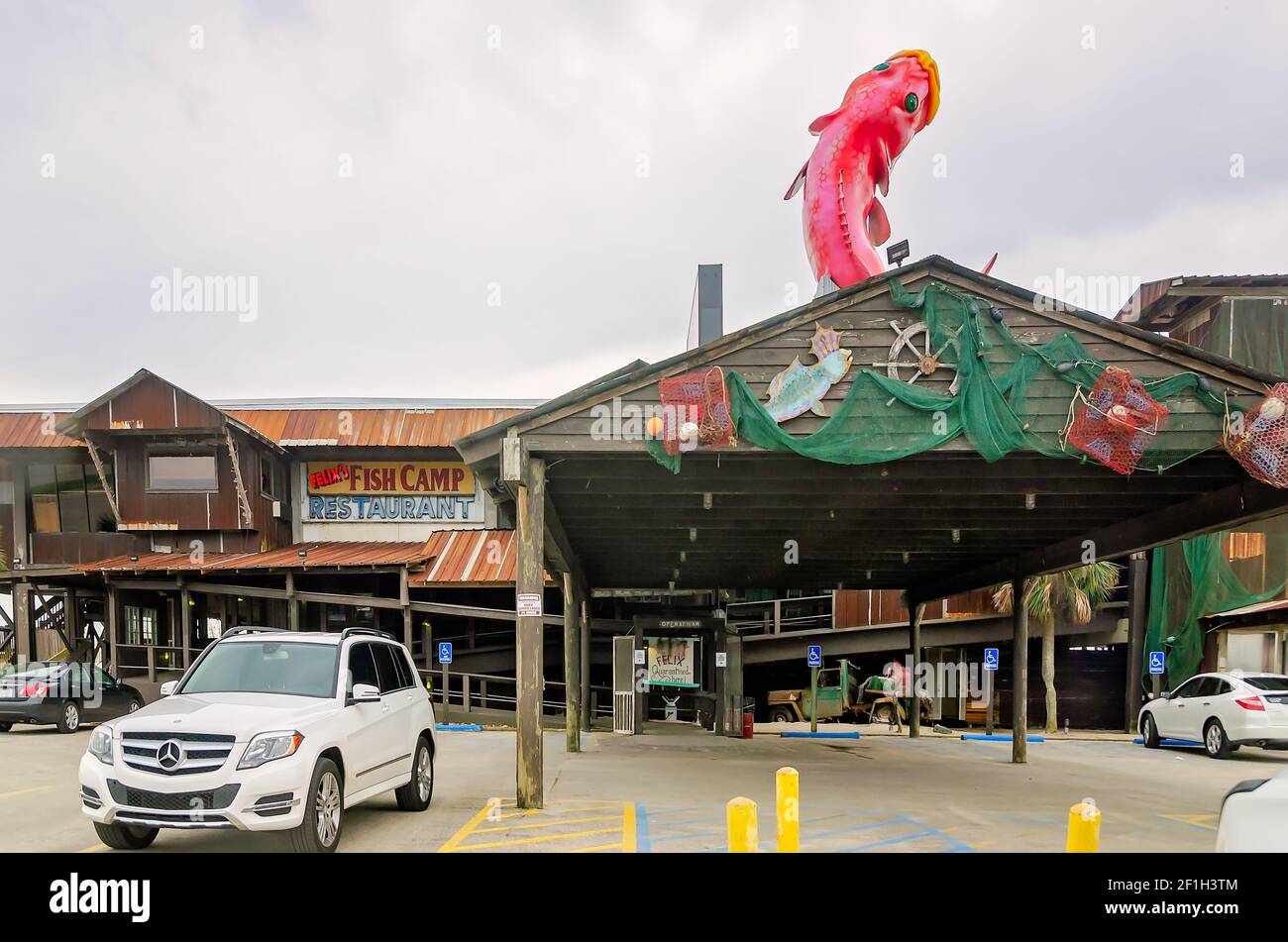 Felix’s Fish Camp restaurant is pictured on Battleship Parkway, March 5