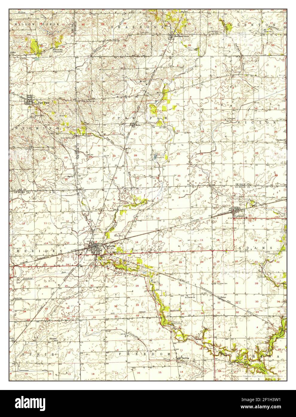 Earlville, Illinois, map 1951, 162500, United States of America by