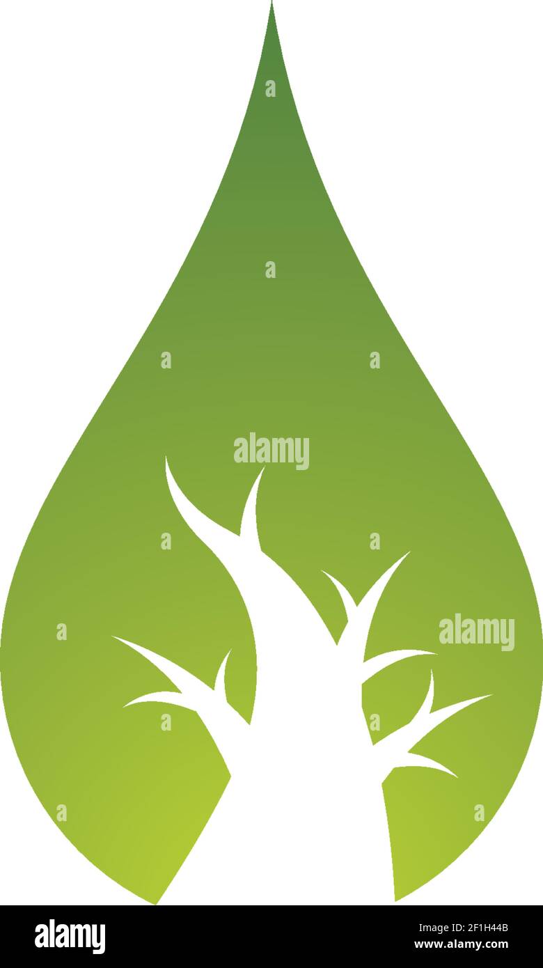 Green drop logo template vector icon illustration design Stock Vector