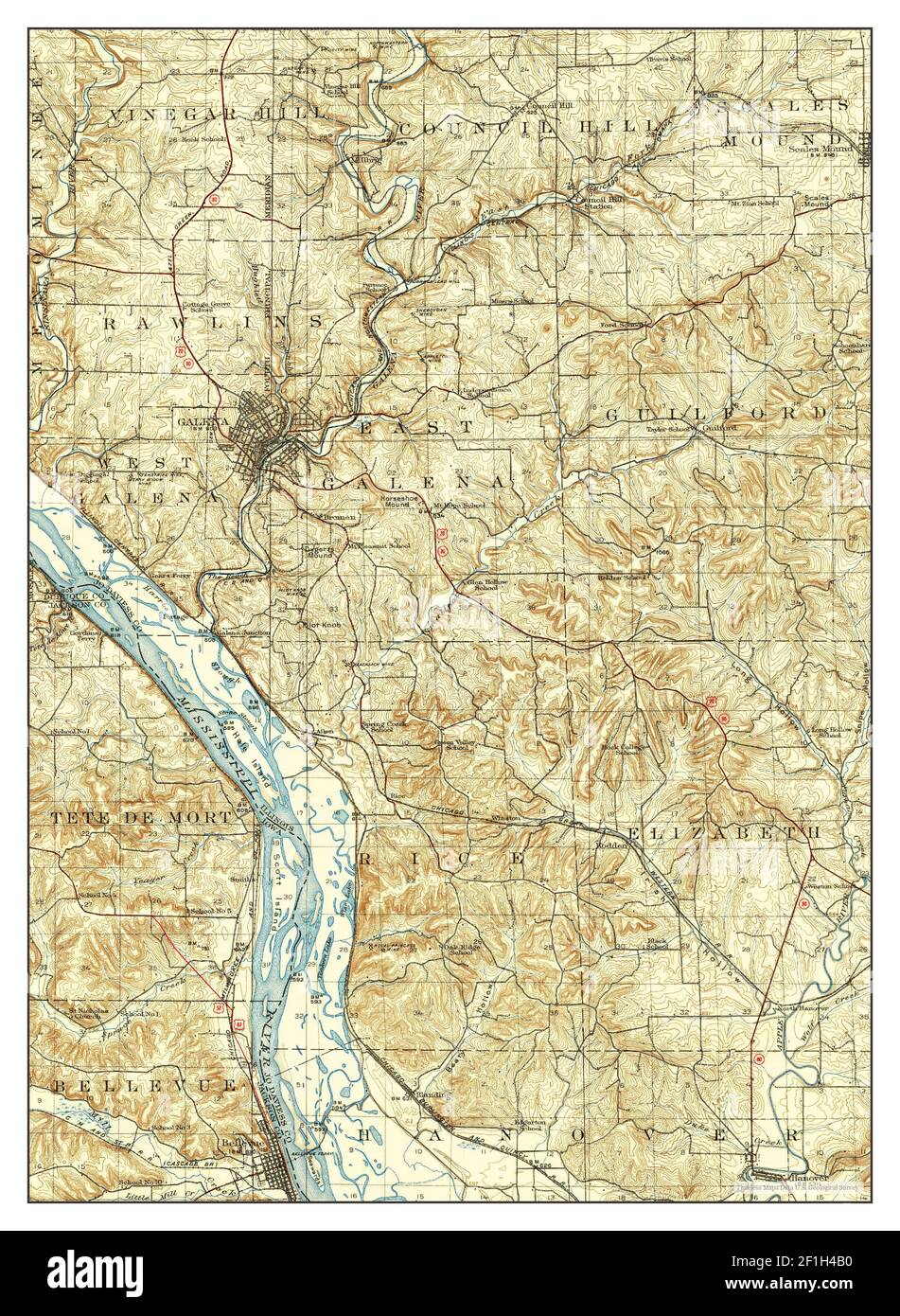 Galena, Illinois, map 1913, 162500, United States of America by