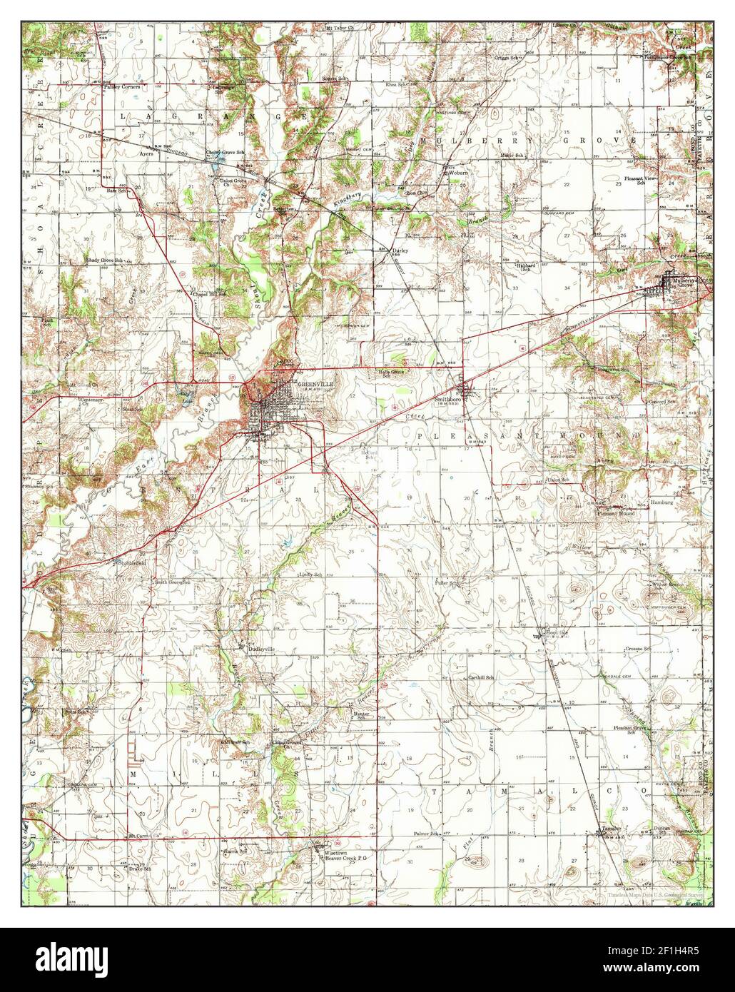 Greenville, Illinois, map 1939, 162500, United States of America by