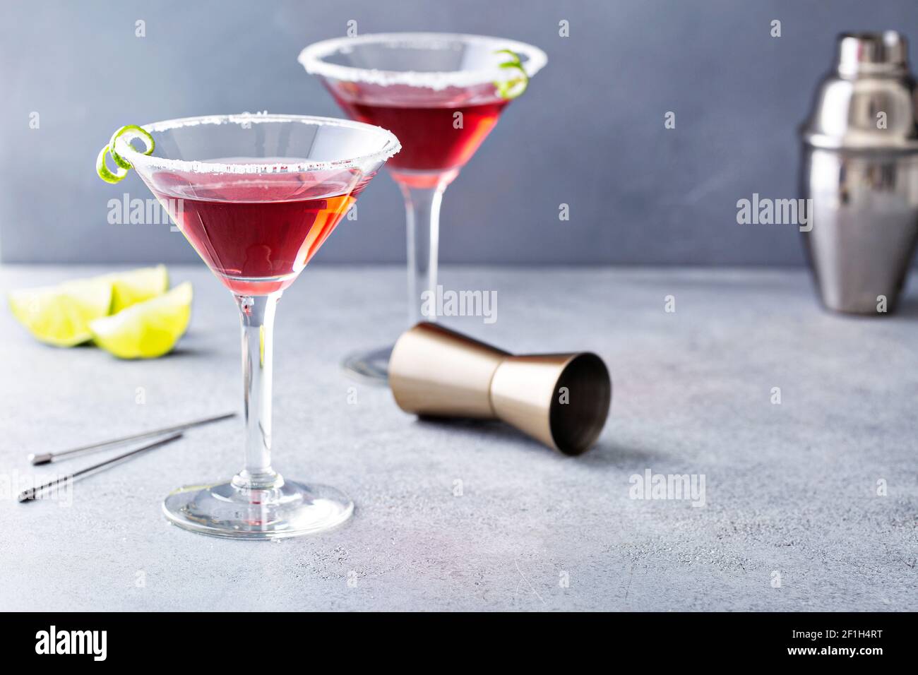 Traditional Cosmopolitan martini with sugar rim Stock Photo