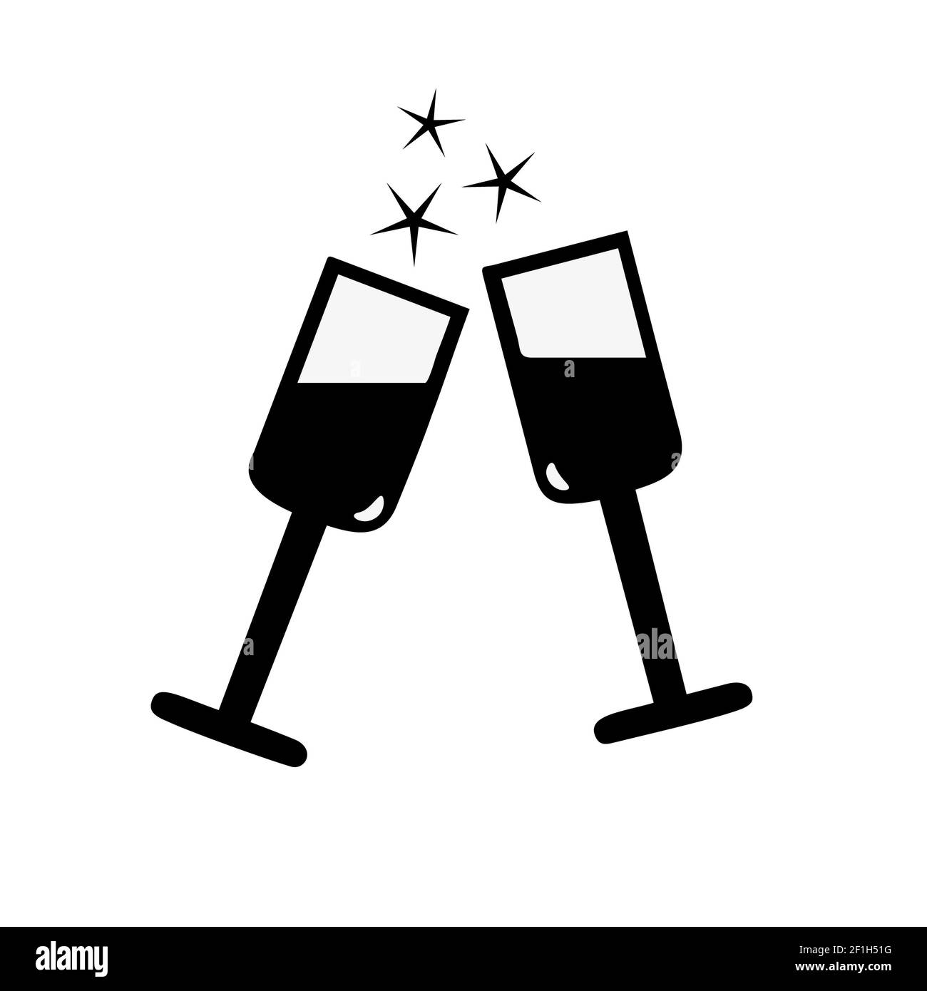 Vector flat stemware glass icon isolated on white Stock Photo - Alamy