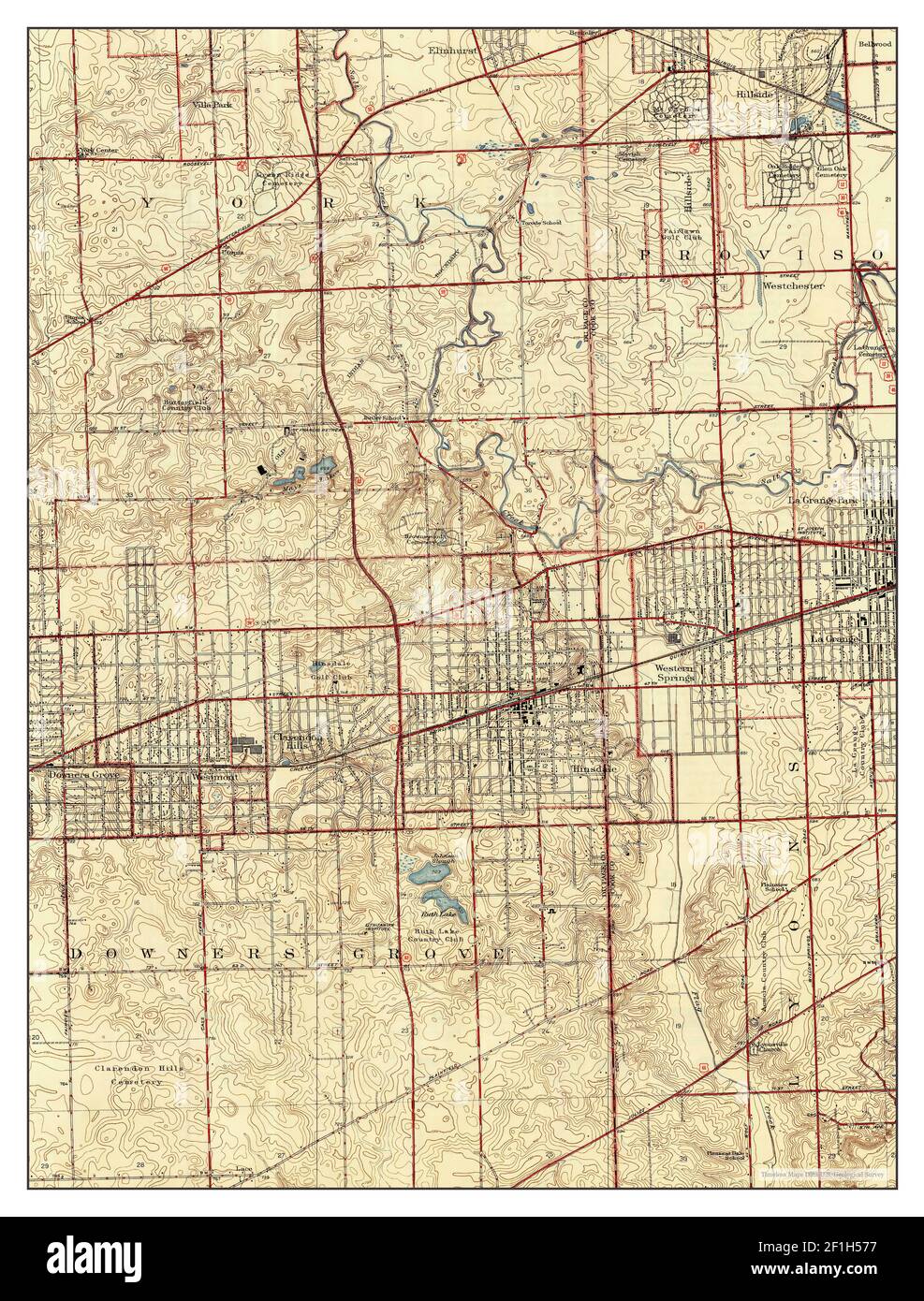 Map Of Hinsdale Il Hinsdale, Illinois, Map 1927, 1:24000, United States Of America By Timeless  Maps, Data U.s. Geological Survey Stock Photo - Alamy