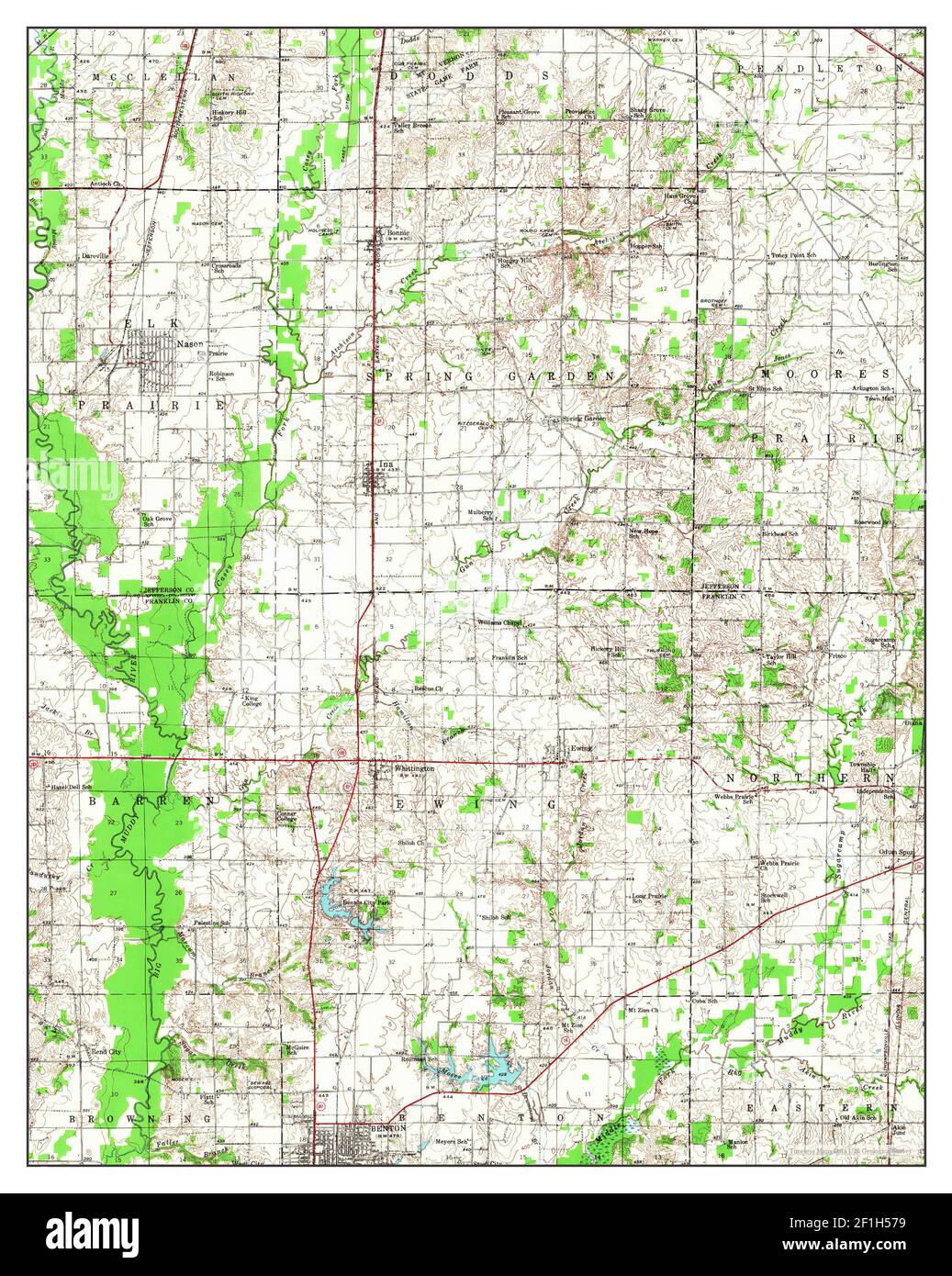 Ina, Illinois, map 1939, 1:62500, United States of America by Timeless Maps, data U.S. Geological Survey Stock Photo