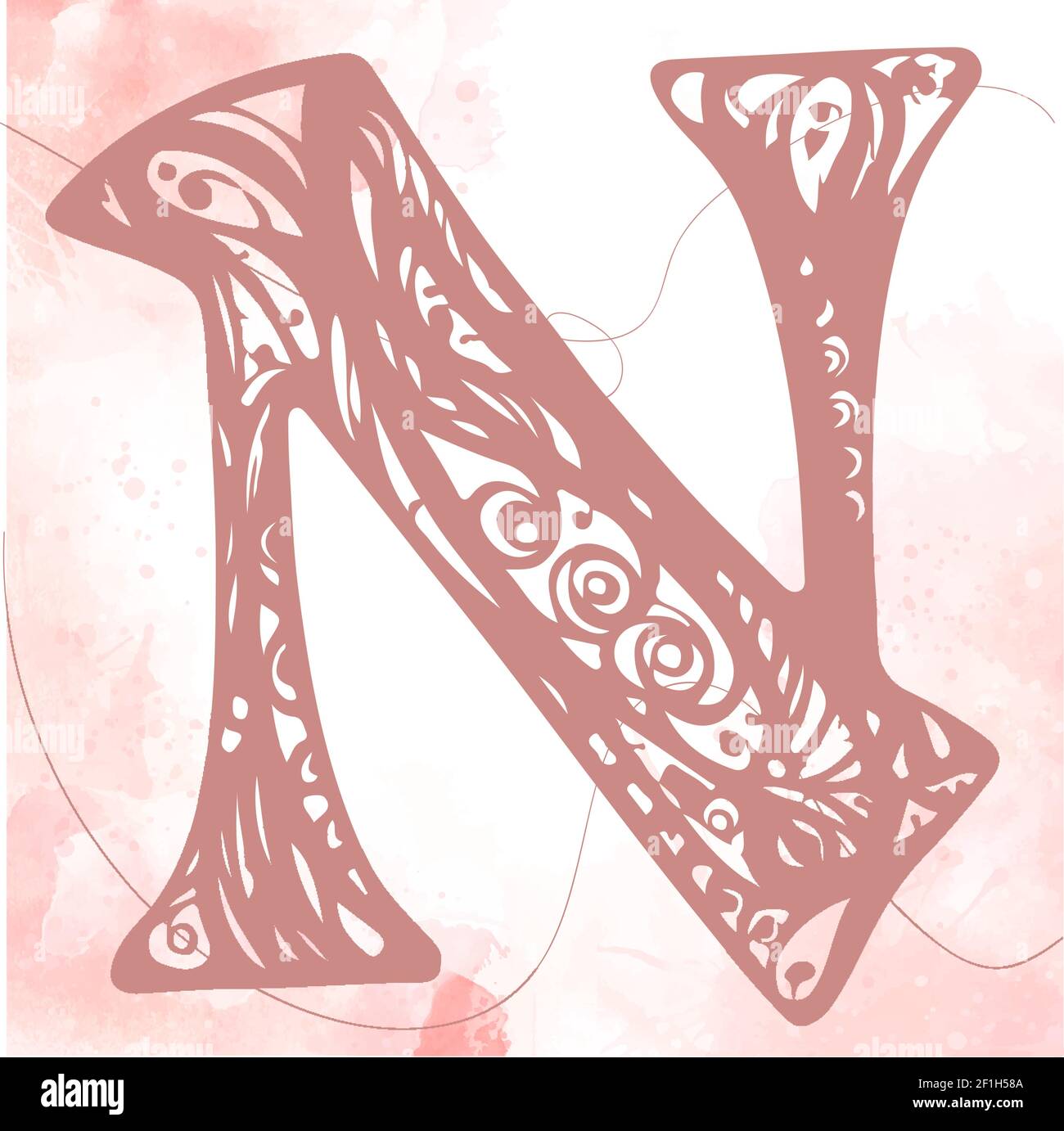 Letter N Vector Font For Labels Posters Etc Calligraphy Typography Monogram N Letter Logo In Vintage Western Style Stock Vector Image Art Alamy