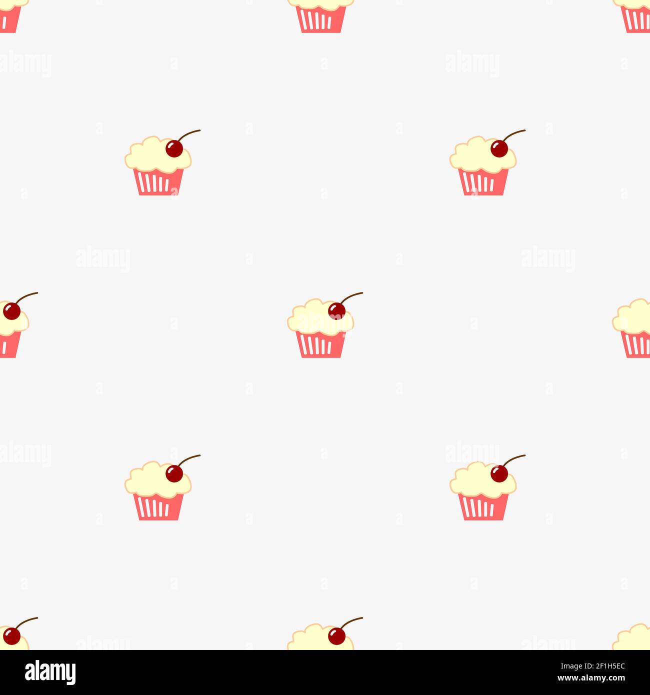 Seamless pattern sketch cupcake. vector illustration. Stock Photo